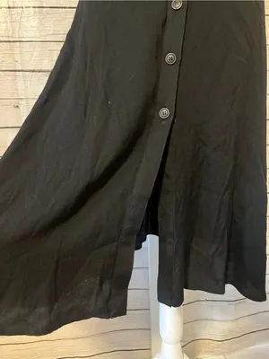 Reformation Black Square-Neck Button-Front Midi Dress Size 2 thumbnail 4