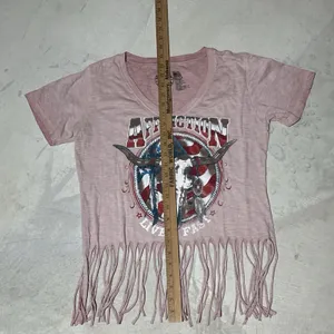 New Women's Affliction SS Desert Ride Pink Biker Tattoo Tee T-Shirt Top SZ M thumbnail 7