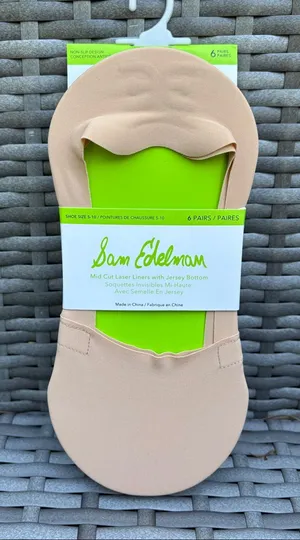 Sam Edelman Nude and black No-Show Liner Socks - 6 Pairs thumbnail 1