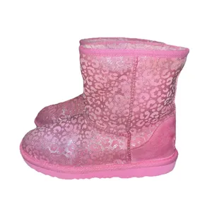 UGG Classic Short Pink Leopard Metallic Boots Womens 5 Sheepskin Lined thumbnail 15