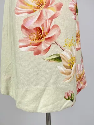 NWOT Farm Rio Linen Blend Floral Print Sleeveless Mini Dress Elastic Waist Sz M thumbnail 6