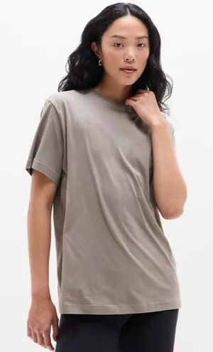 New Athleta M True Cotton Short Sleeve Tee Mortar Mushroom Medium thumbnail 1