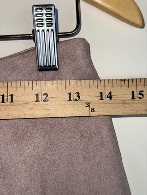 Suede Wrap Skort Tortoise Buckle Y2K Mini Shorts Zara XS Taupe Mauve thumbnail 7