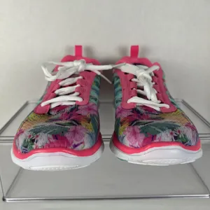 Skechers Flex Appeal Women’s Size 7 Memory Foam Pink Floral Bloom Sneakers thumbnail 5