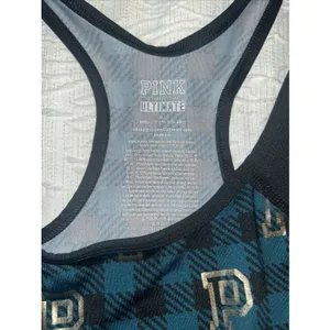 PINK Victoria's Secret Ultimate Sports Bra Size M‎ Checkered Teal And Black thumbnail 2