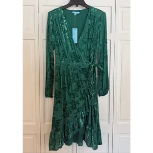 Draper James RSVP NWT velvet burnout faux wrap dress size small thumbnail 3