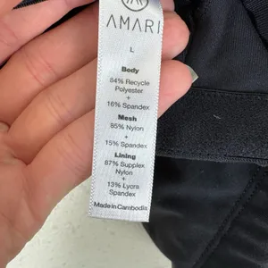 Amari Black Wide Strap High Back Full Coverage Unpadded‎ Sports Bra Minimal L thumbnail 4