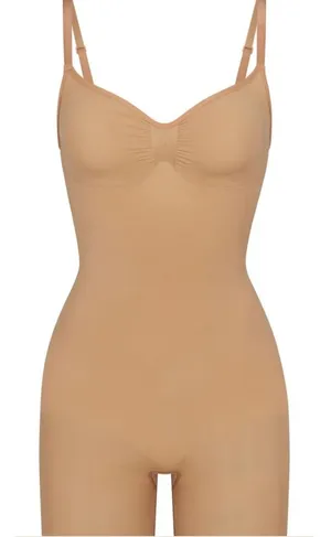 SKIMS Seamless Sculpt Mid‎ Thigh Bodysuit in Ochre thumbnail 1