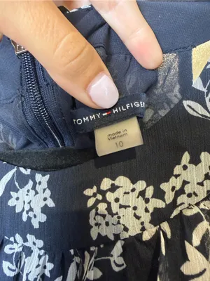 Tommy Hilfiger Navy and White Floral Halter Midi Dress thumbnail 3