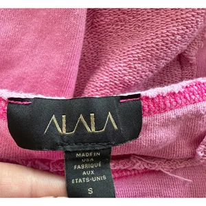 ALALA Revolve Cypher Distressed Sweatshirt Pink Pullover Small thumbnail 3