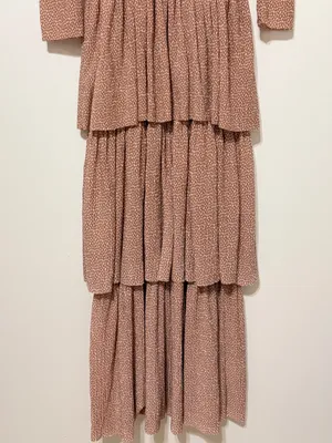 SABINA MUSAYEV Carry Tiered Polka Dot Maxi Dress Size Small Neutral Mauve thumbnail 5