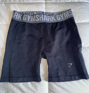 Gymshark Black Shorts with Gray Branded Waistband thumbnail 1