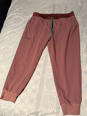 Figs Mauve Rose Scrub Jogger with Contrast Drawstring thumbnail 1