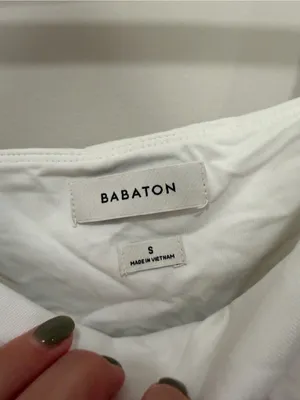 Babaton Aritzia White Square Neck Sculpt Short Sleeve Top Size Small thumbnail 2