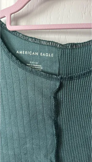 American Eagle Split Pattern Soft Crop Tank Top thumbnail 2