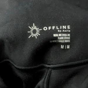 OFFLINE By Aerie Real Me High Waisted Crossover Flare Legging Black M thumbnail 6