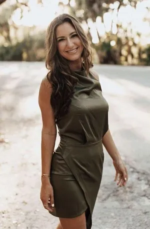 ELLIATT Camo Asymmetric Satin Cocktail Dress in Khaki Size Large thumbnail 3