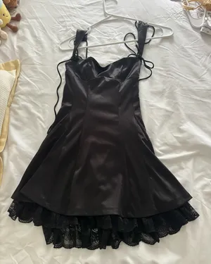 Black Lucy in the sky bow sleeve mini dress thumbnail 1