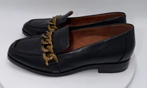 Vionic Mizelle Black Leather Chain Loafers Women's Size 7.5 Minimalist Academia thumbnail 1