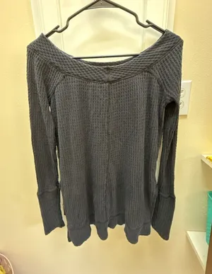 Free People We The Free Kate Thermal Waffle Knit Off-Shoulder Top thumbnail 1