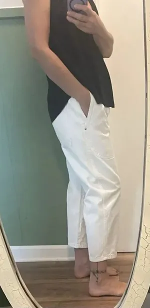J Crew White High Rise Women’s Utility Pants 29P Cotton Cropped Fit thumbnail 1