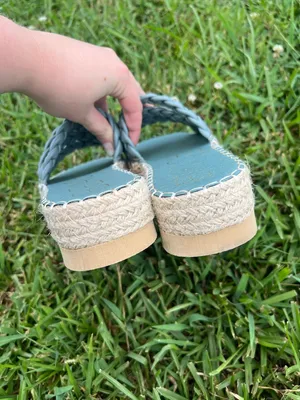 Beach by Matisse Teal Blue Braided Platform Sandals Size 9M thumbnail 3