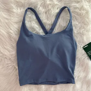Halara Crisscross Backless Built In Bra Tank Top Serenity Size XS thumbnail 3