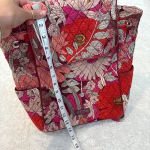 Vera Bradley Drawstring Magnetic Flap Backpack Bohemian Blooms Red Floral Travel thumbnail 3