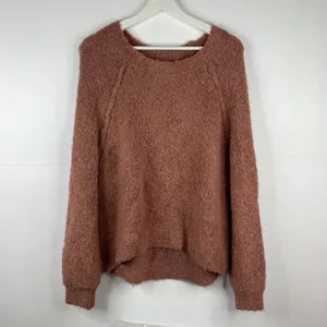 Aerie Size M Sweater‎ Boucle Wool Blend Oversized Dusty Rose Pink Long Sleeve thumbnail 4