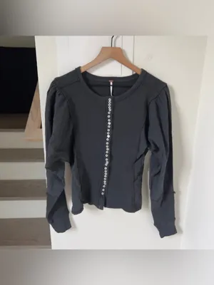 NWT Free People Maggie Cardi Cardigan Sweater in Black S thumbnail 4