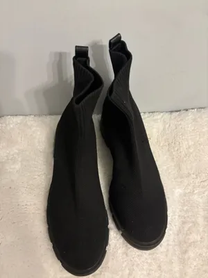 Black street elastic slip on boots thick sole Sz.7.5 Gothic/ western thumbnail 7