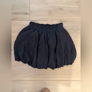 NEW Black Cotton Blend Bubble Pockets Y2K Built in Shorts Mini Skirt L thumbnail 4