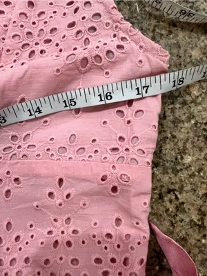 CoMMENSE Cotton Sleeveless Embroidered Eyelet Dress with Deep V Neck Small NWT thumbnail 8