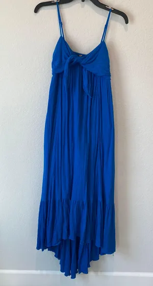 Free People Royal Blue Mosaic Maxi Dress Size XS thumbnail 2