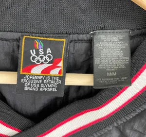 Vintage USA Olympic Black White Graphic Windbreaker Track Pullover Jacket thumbnail 9