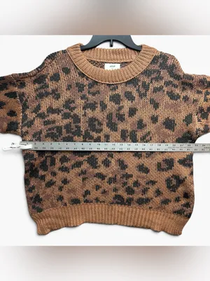 Aerie Leopard Print Oversized Knit Sweater Size Small Brown Black NWT thumbnail 5