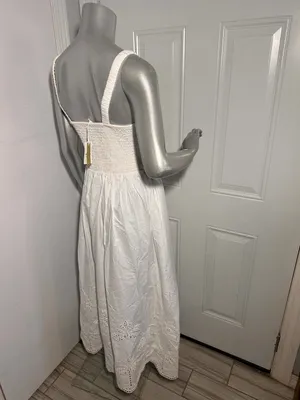 New Marine Layer Selene Embroidered Eyelet Maxi Dress White Size S Pockets thumbnail 11