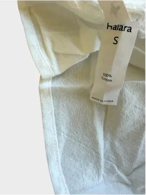 Size S Halara 100% Cotton Tie Back Ruffled Tiered Mini Dress White thumbnail 6