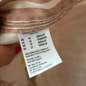 American Eagle Pink‎ Striped Denim Mom Short shorts cotton comfortable jeans 18 thumbnail 8