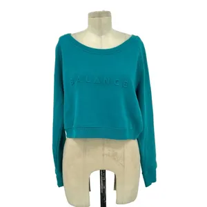 Balance‎ Athletica The Essence Cropped Sweatshirt Marine Teal Size Medium thumbnail 3