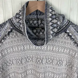 NEW Free People At The Lodge Pullover Top Size XS Grey Frost Combo Fair Isle Ski thumbnail 4