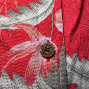 VTG‎ Caribbean Joe Red Tropical Floral Sleeveless Button Up Top Resort Womens L thumbnail 3