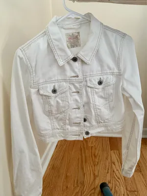Free People Cropped Denim Jacket thumbnail 1