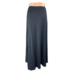 NEW Na-Kd Women's Black Elastic Waist Soft Line Flowy Maxi A-Line Skirt Size L thumbnail 2