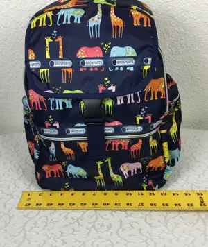 Brosports Big BackPack Black Unisex Elephant Giraffe Print Light Packets Travel. thumbnail 9