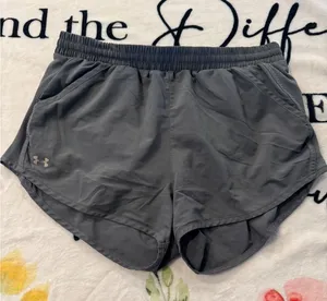 Under Armor Womens Medium Gray Running Shorts Athletic Gym Workout Size M thumbnail 1