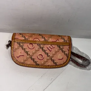 Vintage Y2K Dooney & Bourke Pink Monogram Pink Zip Keychain Wallet Coin Purse thumbnail 4