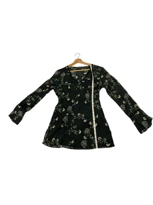 Vintage Y2K New York & Company Sheer Floral Blouse Whimsigoth Bell Sleeve M thumbnail 9