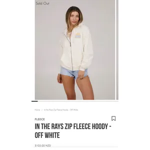 Salty Crew In the Rays Zip Fleece Hoodie Off White Cream Graphic Sweatshirt S thumbnail 4