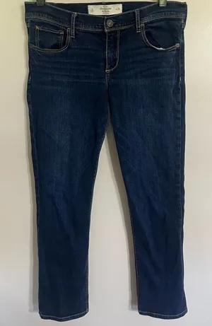 Abercrombie & Fitch Womens 6 W28‎ Dark Wash Straight Leg Stretch Jeans Blue thumbnail 1